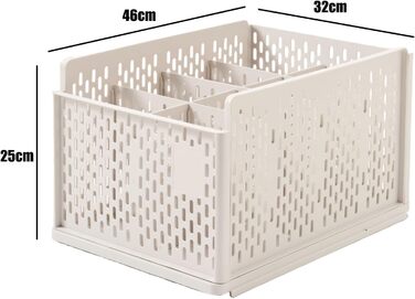 RMAN 4-Piece Closet Organizer Stackable Foldable Closet Organizer for Drawers, Closet Organizer, Storage Boxes, Kitchen, Bathroom (Beige)
