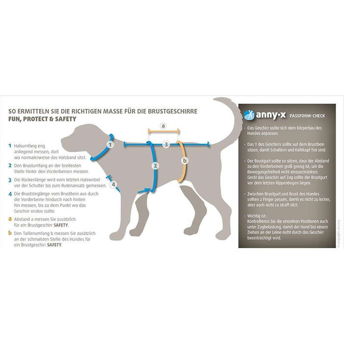 Шлейка для собак Anny-X Brustgeschirr Fun schwarz, чорна, розмір S, 9-18 кг