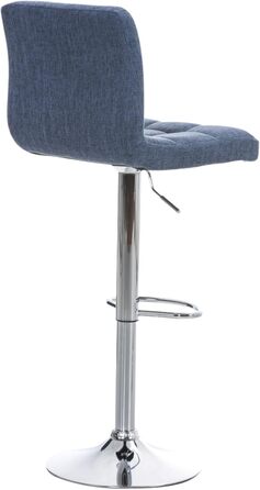 Peru 2-Piece Bar Stool Set with Fabric Upholstery - Swivel, Adjustable Height, Chrome Finish | Blue