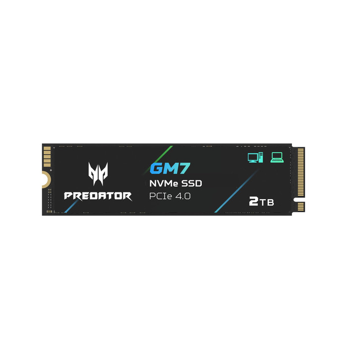 SSD Acer Predator GM7 2TB M.2 NVMe PCIe 4.0 - Швидкість читання до 7400 МБ/с - TLC NAND Flash - Внутрішній SSD для ПК, ноутбука та PS5