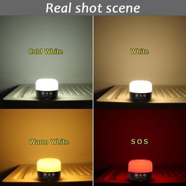 Camping Lamp, LED Camping Lantern USB Rechargeable with 5200 mAh, 4 Brightness Modes & Dimmable (Stepless) & Built-in Strong Magnet Camp Light for Hiking, Emergency