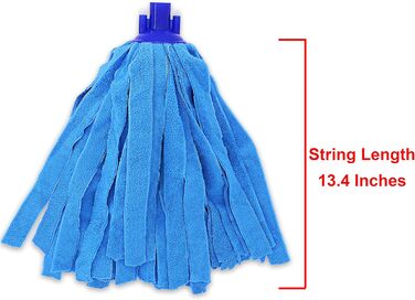 6-Piece Blue Microfiber Mop Replacement Heads, compatible with O-Cedar Microfiber Cloth Mop, Mop Refill Pack, for 2 cm Diameter Mop Handle