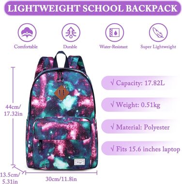 Шкільний рюкзак для підлітків: легкий, 15.6