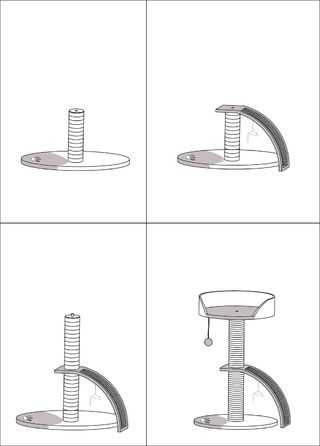 Дерев'яний кігтечка для котів Beltom® Kratzbaum 54 см, рожево-білий. Ігровий комплекс для котів