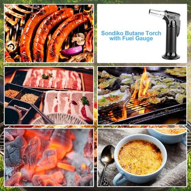 Регульований газовий пальник Flambierbrenner з 3 газовими соплами для кухні, гриля, крему-брюле та паяння. Поповнюваний Bunsenbrenner.