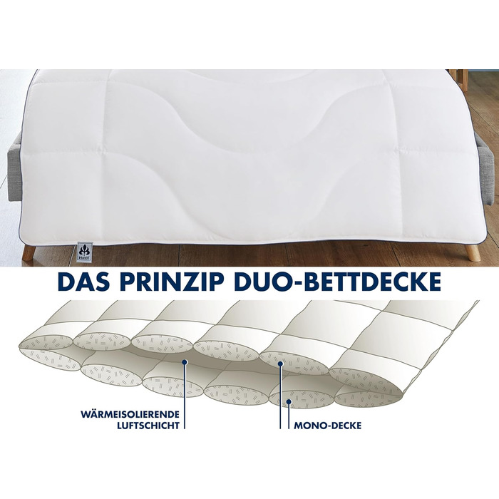 Irisette Merino Warm Duo Winter Comforter - Made in Germany - Comforter made from virgin wool for winter, 155 x 220 cm, Öko-Tex certified 155 x 220 cm Duo Winter Comforter