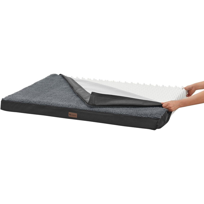 Ортопедичне ліжко для собак Juskys Milow, 76x51 см - м'яке та стабільне, знімний та пральний чохол. Підходить для маленьких собак - сірий колір.