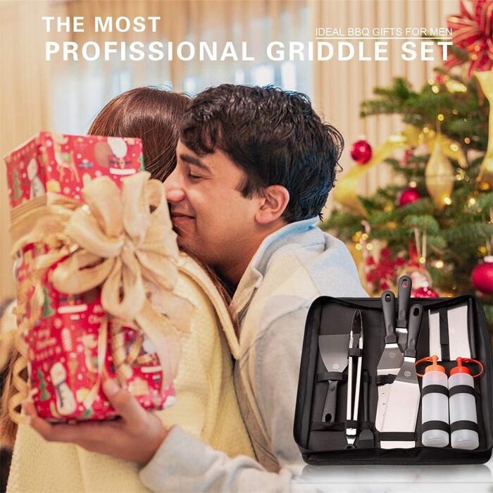 Набір для гриля Huolewa, нержавіюча сталь, 9 предметів: лопатки, щітки, турнери, сумка. Професійний аксесуар для BBQ, тепаньякі та кемпінгу