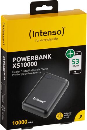 Powerbank Intenso 10000mAh XS – чорний, зовнішній акумулятор для смартфонів, планшетів, MP3-плеєрів та цифрових камер