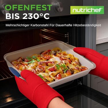 Набір форм для випічки NutriChef 6 шт. – дека для випічки, форма для мафінів, кексова форма з антипригарним покриттям, термостійка до 230°C, з силіконовими ручками з вуглецевої сталі – ідеально для тортів, хліба та мафінів