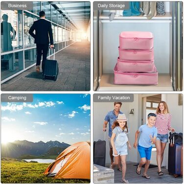 Органайзер для валізи OSDUE, набір 6 шт., Packing Cubes, водонепроникні сумки для одягу, туристичний органайзер для валізи (Рожевий)
