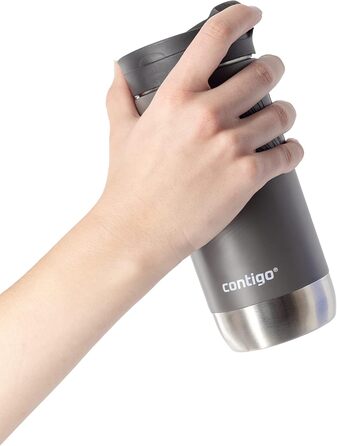 Contigo Byron Snapseal Stainless Steel Travel Mug - Leakproof, Dishwasher Safe Lid, BPA-Free, 590ml - Black