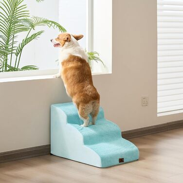 Сходинки для собак маленьких порід, 2/3 сходинки, 30 см, для дому, неслизькі, для котів та собак, сірі/блакитні