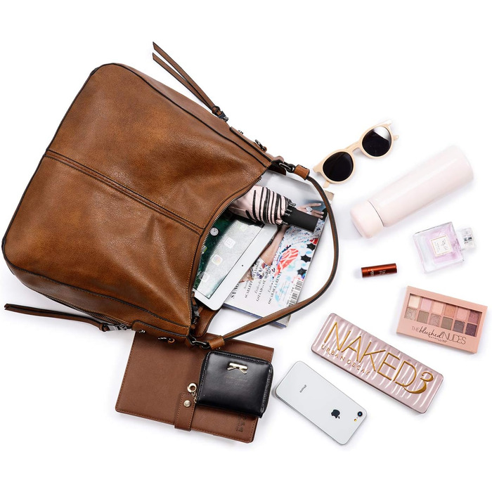 Жіноча сумка-шопер Reaer середнього розміру, чорно-пісочного кольору, зі шкіри PU, на плече та через плече, вінтажна сумка-хобо для роботи, офісу та покупок