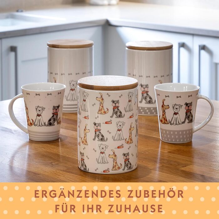 SPOTTED DOG GIFT COMPANY - Coffee mugs with dog motifs - Ceramic coffee cups - for coffee and tea - Gift for dog lovers - Set of 2