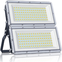 YIQIBRO LED Floodlight Outdoor 100W, 10000LM Super Bright Outdoor Floodlight, Waterproof Outdoor Spotlight IP67, 6500K Cold White LED Spotlight 85-265V for Garden, Garage, Factory, Sports Field (200W-1PCS)