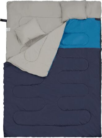 Спальний мішок Elevon для дорослих, підлітків та дітей, 3-4 сезони, водонепроникний, компактний, для кемпінгу, рюкзаків, подорожей, зелений (2 особи)