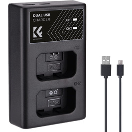 Акумулятор NP-FW50 K&F Concept з зарядним пристроєм, 1100mAh, 2 шт. для Sony ZV-E10, A6000, A6300, A6400, A7, A7II, A7RII, A7S, A7S2, A7R, A7R2, A55, A5100, A5000, A3000, RX10