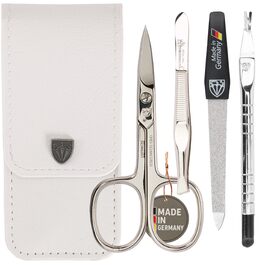 Набір для манікюру та педикюру 'Modena' DREI SCHWERTER | 4 предмети | Шкіряний етикет, Німеччина | Шейдер, пінцет, алмазна пилка, ремувер