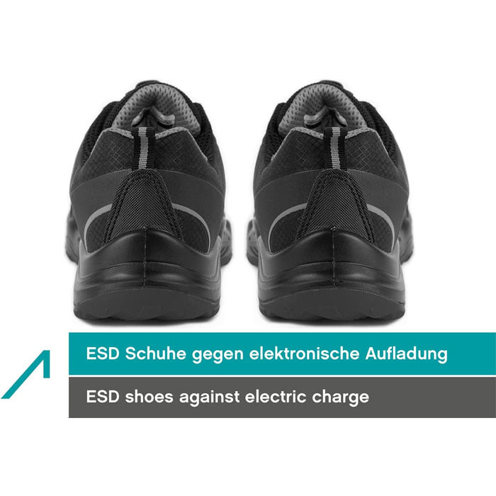 Робоче взуття ACE Sapphire S1-P - безпечне взуття з металевим носком для жінок та чоловіків - надзвичайно легке, блакитно-чорне (36 EU, сіро-чорне)