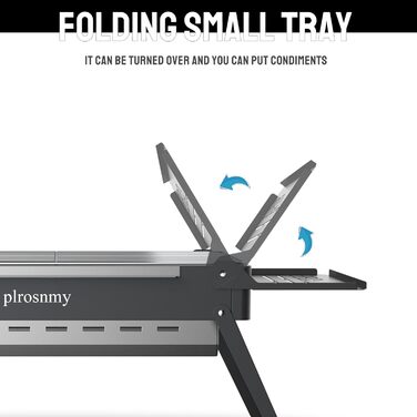 Portable Charcoal Foldable Grill, Outdoor Cooking for Travel, Camping Smoker BBQ Grill, Stainless Steel Tabletop, Portable