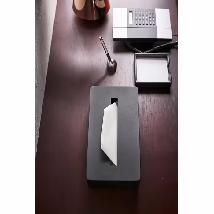YAMAZAKI Tissue Box Cover, Tissue Holder, Alloy Steel, Black, One Size