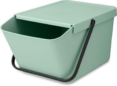 Сміттєвий кошик з кришкою Brabantia Sort & Go 16-20 л, для сортування відходів та тари, світло-зелений (Jade Green)