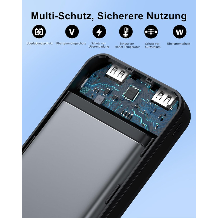 Enerwow Power Bank 2 шт. 16000mAh: портативний зарядний пристрій з LCD дисплеєм для iPhone 15/14/13/12 Pro Max та смартфонів (чорний/білий)