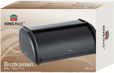 KING HOFF Металева брітниця/контейнер для хліба (чорний)