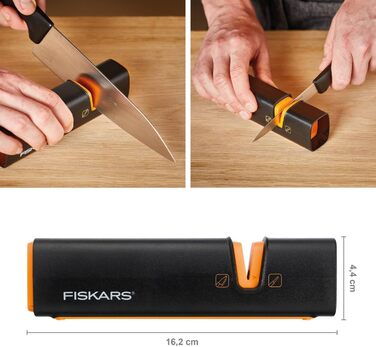 Точилка для ножів Fiskars Edge 17 см, дерев'яна (береза), чорна - 1003099