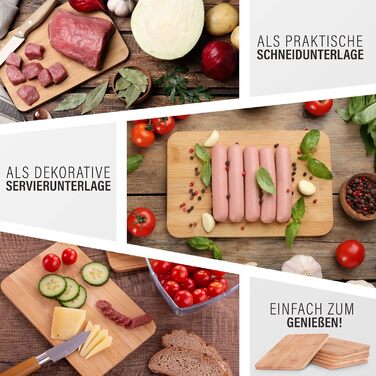 Набір з 6 дерев'яних підставок для сніданку з бамбука, 22x14x0,8 см