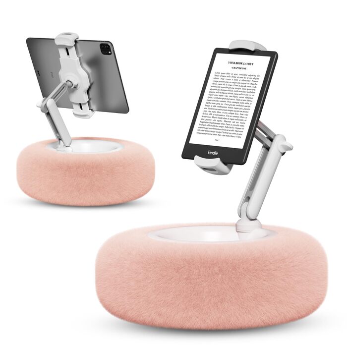 Тримач-подушка SupeDesk для Kindle, iPad та планшетів (4,7-13 дюймів), м'яка підставка для ліжка та дивана, рожева