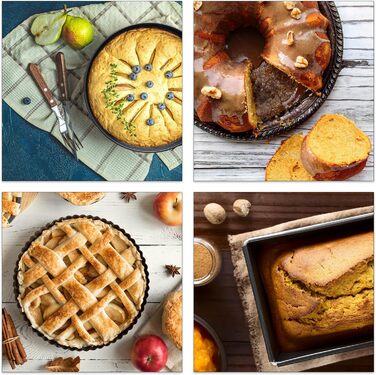 Набір для випічки Relaxdays 5-ти частинний: форма для випічки 26 см з трубчатим дном, кексова форма, форма для пирога з фруктами, пензлик для випічки, сталь, антрацит