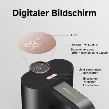 Електричний видальник ворсу для одягу та меблів - 6 лез, 3 режими, LED-дисплей, акумуляторний, чорний