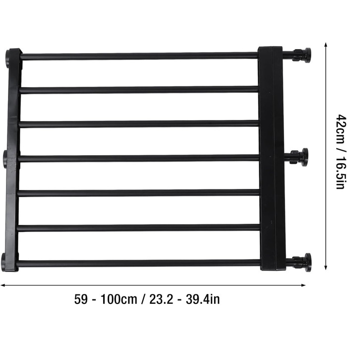 Металеве розширюване перегородка для собак, захисне перегородка для дітей, чорний колір, висота 42 см
