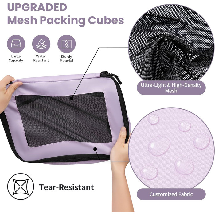 Органайзери для валізи Prezon, набір 8 шт., легкі, фіолетові