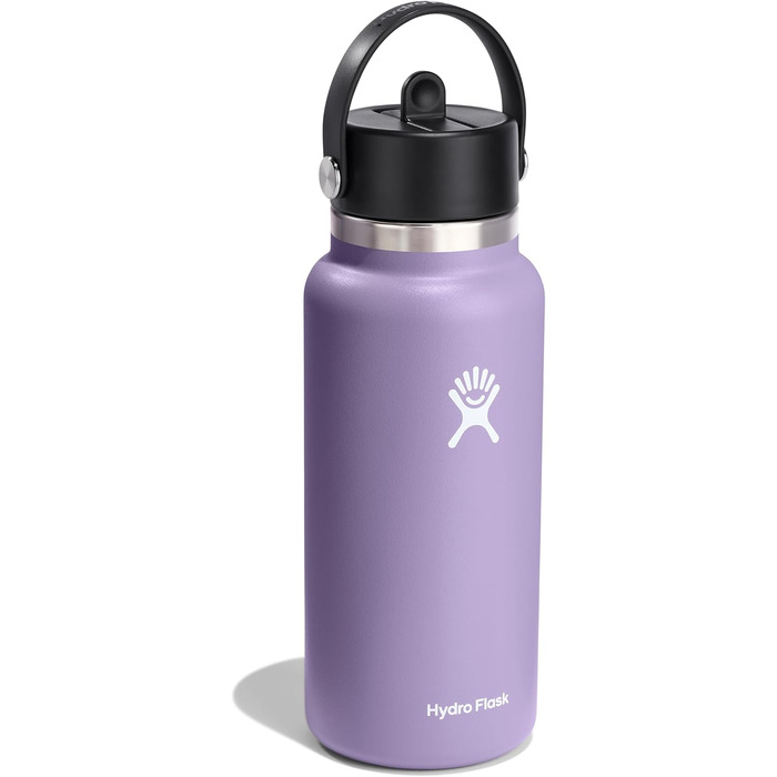 Hydro Flask - Water Bottle (32 oz) - Vacuum-Insulated Stainless Steel Water Bottle with Flex Straw Lid - Wide Mouth - (Moonshadow, 30 ml)