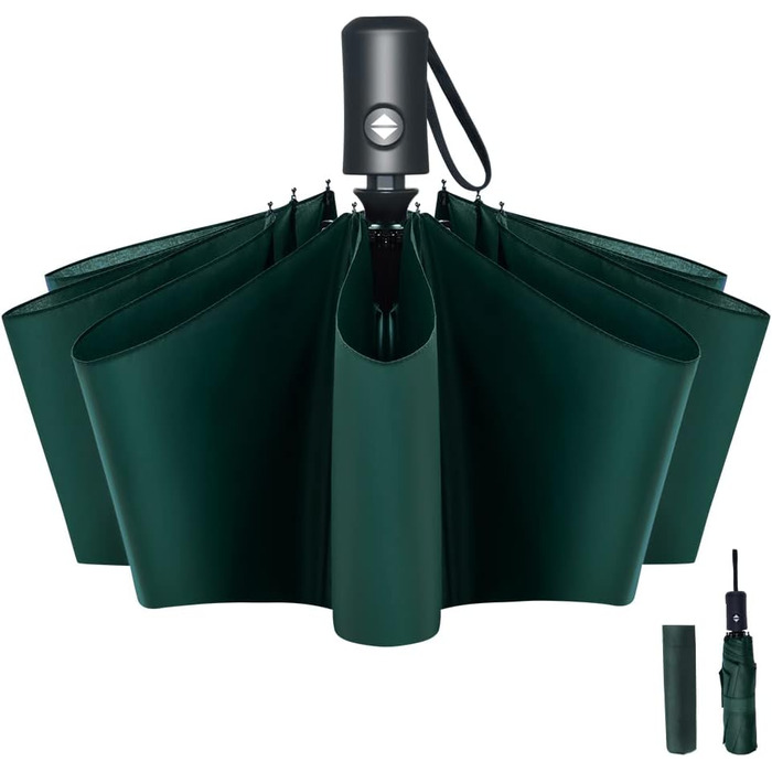 Віклуон парасолька автоматична, 8 спиць, тефлонове покриття, компактна, для подорожей, гольф, темно-зелена