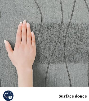 Килимок для ванної кімнати chakme з ефектом пам'яті, антиковзаючий та вбираючий м'який килим у ванну, що переється (60x150 см, сірий)