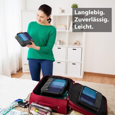 Органайзери для валізи OW-Travel: 2 середні + 2 великі. Набір для пакування речей, чорний. Кубики для подорожей, органайзери для одягу.