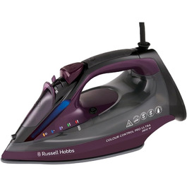 Парова праска Russell Hobbs 27281-56, керамічна підошва, 2800 Вт, 195 г/хв паровий удар, 50 г/хв змінна подача пари, 380 мл резервуар, антинакип, самоочищення, антикрапельна система, індикатор, чорна