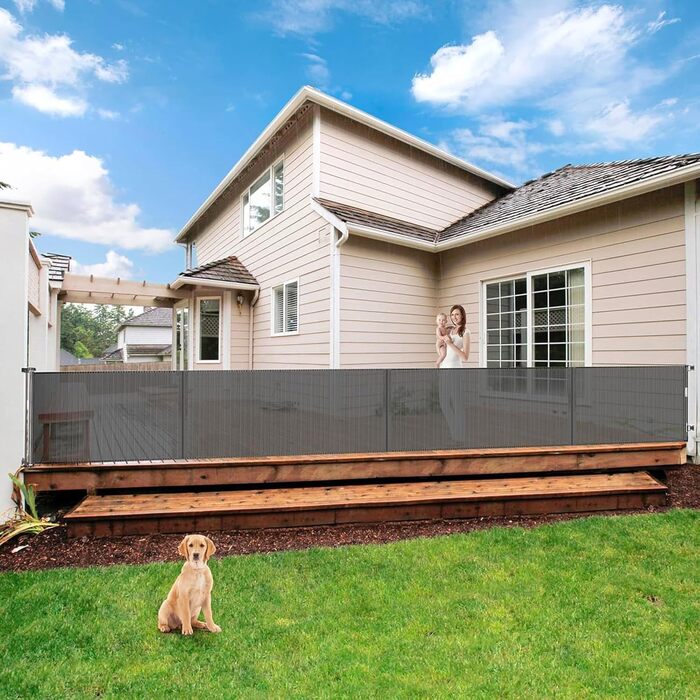 Захисне ворота для дитячих воріт, для дітей, котів та собак, розтяжне, 0-150 см, 500 см, сірий