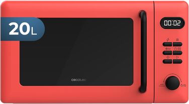 Мікрохвильова піч Cecotec Digitale Proclean 20L з грилем, 700W, 6 рівнів потужності, червона