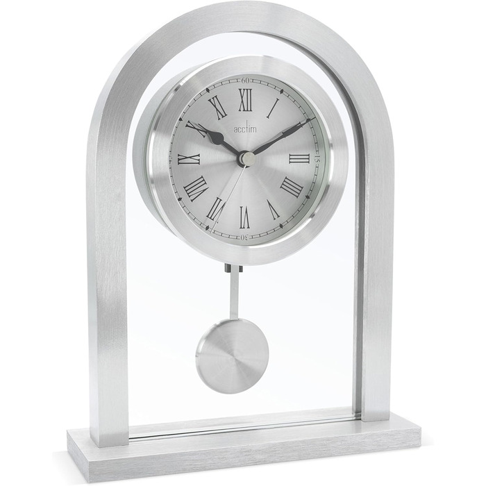 Metal, silver Acctim mantel clock, one size