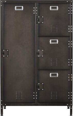 Metal Locker with Lockable Doors, Industrial Steel Cabinet for School, Home, Office, Garage, H140*W38*D46 cm (4 Doors)