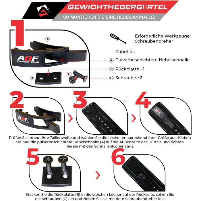 AQF Weightlifting Belt Lever Buckle, 4