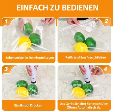 Вакуумний пакувальник FNITAER: компактний апарат для швидкої вакуумної упаковки продуктів, комплект з 20 великих пакетів