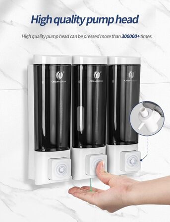 Ручний дозатор мила CHUANGDIAN, настінний, 200 мл, білий (трійка білий)