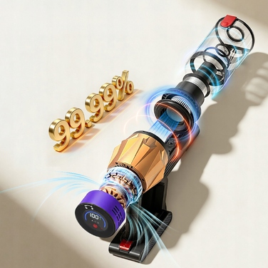 Вертикальний пилосос Blossom V18 550W 50000PA, сріблястий/сірий