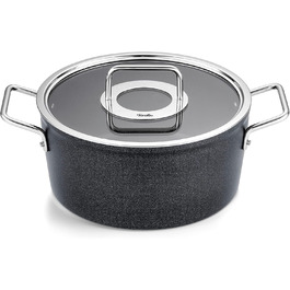 Каструля Fissler Adamant/Aluminium (24 см, 4.9 л) з кришкою з термостійкого скла, антипригарне покриття, для індукційних плит